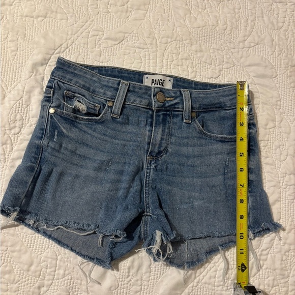 Paige Women's cut off Blue Denim Shorts - Picture 3 of 3